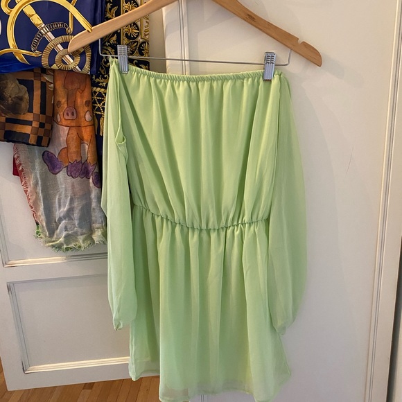Sabo Skirt Chiffon Lightweight Green Dress - Picture 4 of 4
